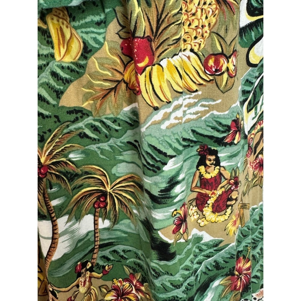 Hilo Hattie Hawaiian Original Muumuu Dress Large Land of Aloha Map Print Green - Picture 6 of 8